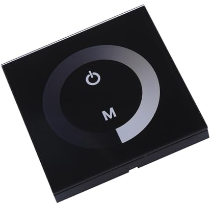 Marhynchus Dimmer Switch för LED-lätta Remsslampor Fixturer Enkanal Touch Panel Controller DC 12V-24V med 10-nivå Ljusstyrka Justering för Enstaka Färgbelysning (Svart)