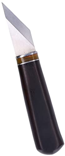 Phefop Herramienta de Corte de Cuero, de Madera Cuchillo de Esquivación, Cuchilla Profesional con Manija de Sándalo y Material de Acero Inoxidable, Fácil de Controlar y Adecuado para