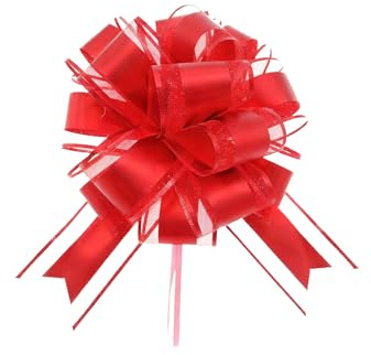 LifgWas Grandes Nudos Rojos (25cm), Lazo Regalo, Tirar Manualmente En Un Lazo, para Regalo De Boda, CumpleañOs, Embalaje De Regalo, Regalos Navideños
