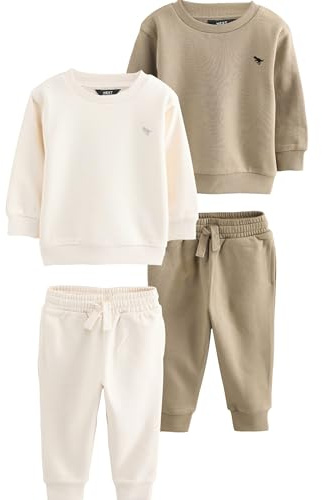 NEXT Garçon Ensemble sweat et pantalon de jogging, lot de 2 Off White/Cement 2 Ans-3 Ans