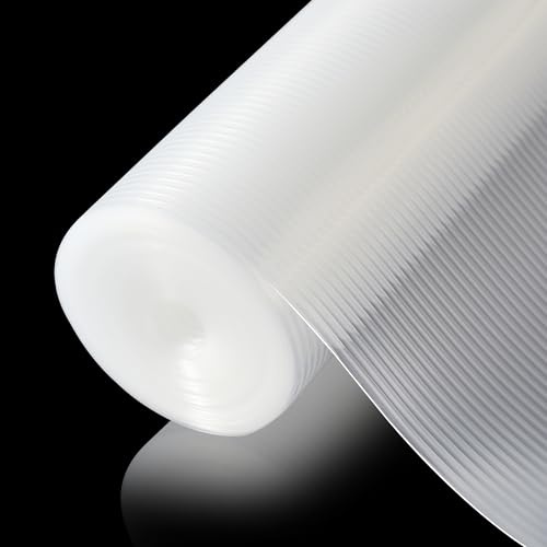 ALIUNI Ribbed Drawer Liners 45 x 300 cm, Kitchen Drawer Liner 100% EVA Non Slip Non Adhesive Shelf Liner, Waterproof Oil Resistant & Wipeable, Clear Protector for Cupboards, Fridge Shelves, Bedroom
