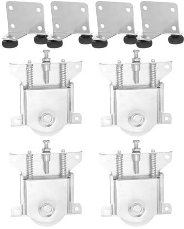 UKCOCO Set da 8 Rulli per Porte Scorrevoli Armadio 44mm in Nylon con Viti Regolabili, Rullo di Ricambio per Ante Sospese, Ferramenta per Mobili con Movimento Fluido e Supporto Carichi