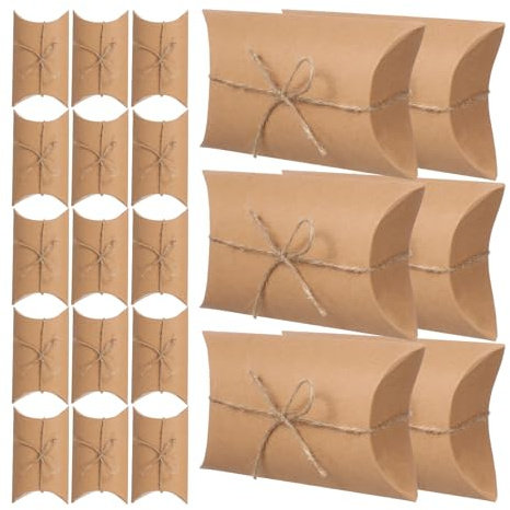 Beaupretty 50 Cajas de Papel Kraft Vintage para Obsequio con Diseño Elegante y Protección Efectiva, para Dulces en Bodas y Fiestas Portátiles