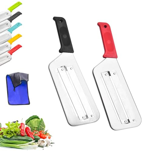 Générique Couteau À Chou, 2026 Coupe-chou En Acier Inoxydable Pour Salade De Chou, Couteau À Double Lame Pour Laitue, Éplucheur De Chou Et Râpe À Chou Pour Fruits Et Légumes De Cuisine (Noir + Rouge)