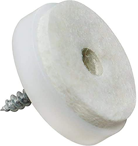 Adsamm® / 16 x feltrini con vite/bianchi/Ø 28 mm/tondi/scivoli in plastica con vite e base in feltro/piedini protettivi per mobili Adsamm® Quality