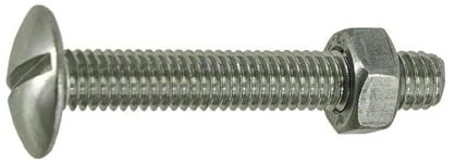 Boulon poêlier inox A2 6x30mm, 8 pièces.