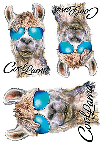 Ideen mit Herz Color Bügeltransfers, DIN A4, Cool Lama Nr. 2 | Textilien wie T-Shirts & Taschen mit Bügelmotiven verzieren | Transfer-Bilder schnell & einfach aufbügeln | DIY Textildesign