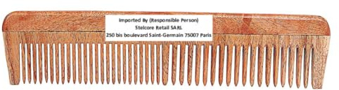 SVATV Handgefertigter Kamm aus Neemholz zum Entwirren von Haaren für dickes, lockiges und welliges Haar, nicht statisch und umweltfreundlich, mit breiter Zahnung für die Haarpflege – N – 79