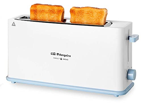 Orbegozo TO 4014 – Tostadora ranura larga, 7 niveles de tostado, carcasa tacto frío, bandeja recogemigas, calienta panecillos, parada rápida, 850 W