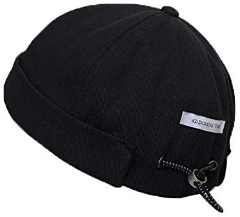 YAMEE Docker-Cap herr docker-mössa dam sjömansmössa hamnmössa herrmössa bikerkeps hatt vandringsmössa dockarkeps huvudbonad sjömanskeps (huvudomkrets justerbar storlek), 5190/svart, En Storlek