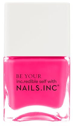 Nails Inc Be Your Inc.redible Self, Sun Street Passage, Pink, Neon, No Chip, Long Lasting, Quick Dry, Air Dry, Professional Manicures & Pedicures, Fingernails & Toenails, Vegan Nail Polish, 14 ML