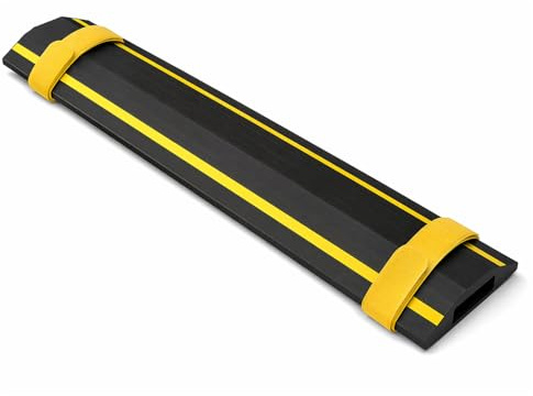 Allcam FCP 9m Rubber Floor Cable Protector/Cable Cover w/Hi Vis yellow Stripes & 15x 8 mm Cable Channel