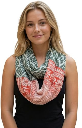 Sunsa Loop Schal Damen, Baumwolle Schlauchschal, Frühlings/Sommer Loopschal bunter Design. Accessoires for Women, Scarf Tücher und Schals als Geschenk für Frauen/Freundin
