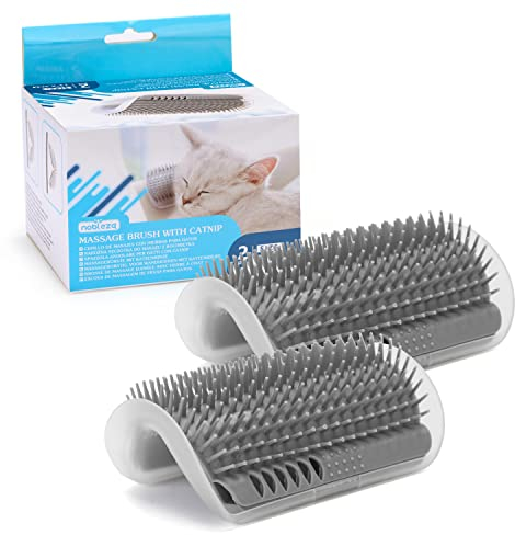 Nobleza 2 Stück Katzenbürste mit Katzenminze, Katzen Self Groomer, für Katzen Massage und Haarentfernung