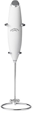 Chamberlain Coffee Handheld Milk Frother for Coffee, Matcha, and Hot Chocolate – Portable Electric Foam Maker, Battery Drink Mixer, Frothing Wand and Foamer Tool for Enjoying Cozy Drinks - White