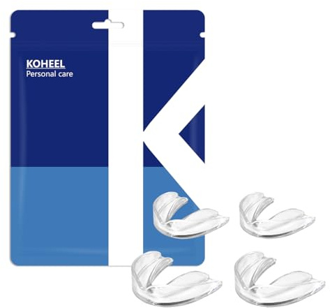 KOHEEL Moulable Gouttière Dentaire protège dents, Stoppe Le Bruxisme, Facile à façonner, empêcher le grincement des dents, bon pour le sommeil (2 petites & 2 grandes)