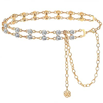 TTPSRY Catena Per Il Corpo Con Cristalli Scintillanti Collana Regolabile In Oro Gioielli Eleganti Per Il Corpo Accessori Moda Per Feste E Serate Catene E Collane Per Il Corpo