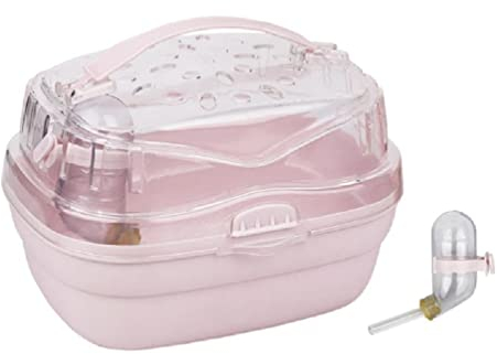 hero-s Transportbox Hamster, Tragekäfig, Tragbarer Reisekäfig Kleintiere, Mit Wasserflasche, Meerschweinchen-Tragetasche