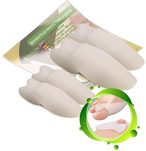 Slim Feet PRO Set mit 2 Paar hallux valgus Grober und Zehrn Zehenspreizer - Schmerzlinderung, Schutz und bequeme Ausrichtung. Verhinderung von Überlappungen, Einheitsgröße.