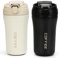 Belle Vous 2 Pack of Travel Coffee Mugs - 400ml/14oz Vacuum Insulated Stainless Steel Hot/Cold Drink Cups with Leakproof Lids - Reusable Thermal Bottles/Tumblers with Straws for Coffee, Tea or Water
