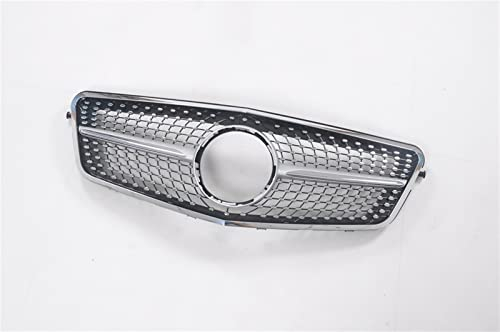 WMTCNC Kühlergrille Racing Grills Kühlergrill Silber Diamant Stil E300 E350 Auto Obere Stoßstange Haube Mesh Für Benz E Klasse W212 2010-2013