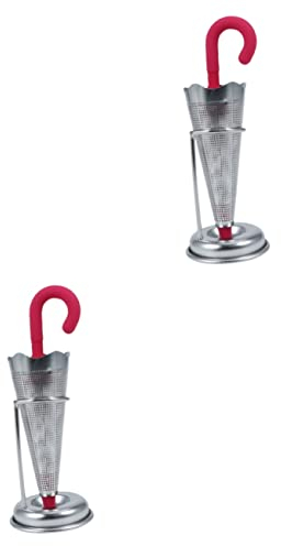 TOPBATHY 2pcs Stainless Steel Umbrella Tea Infuser Strainer for Loose Leaf Tea Kitchen Gadget Reusable Leaf Filter for Random Color