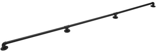 8FT Rohrtreppe Handlauf Schwarzes Schwarz Treppengeländer Wandhandlauf Treppe Geländer Handlauf Metall für Wand Mount 3 Abschnitte
