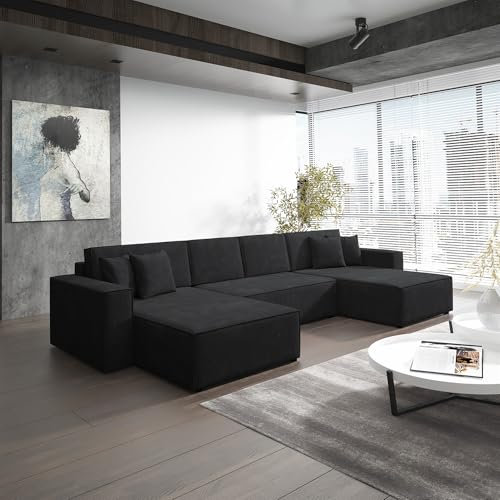 Fun Möbel Wohnlandschaft Schlafsofa Sofa Conor Premium (Stoff Kronos Anthrazit)
