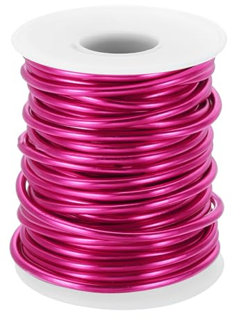 PATIKIL Filo di Alluminio 8 Gauge 3mm 32,8 Piedi Flessibile Rosso Rosa | Filo Metallico Armatura per Creazione Gioielli Avvolgimento Metallo, Fai Da Te Artigianato