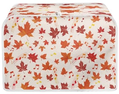 TOADDMOS Autumn Maple Leaf Toaster Dust Cover 4 Slice Dustproof and Fingerprint Proof Cover for Toaster Washable Kitchen Small Appliance
