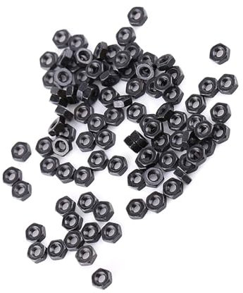 M2-M5 Muttern, 100 Stück Mutter Edelstahl, Selbstsichernde Muttern, Verzinkt Sechskantmuttern, Sechskantmuttern aus Kohlenstoffstahl, DIN985 Sicherungsmuttern