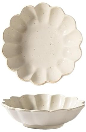 EINES Große Salatschüsseln Suppenschüssel Vintage Steinzeug-Blütenblattschale, Haushalts-Gemüseschale, Salatschüssel, Haferflockenschale aus Keramik Schüsseln für die Küche Servierschüssel für Salate