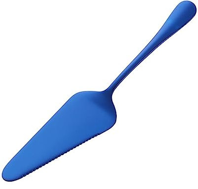 CHICAMPERA Kuchenschaufel Aus 304 Edelstahl Mit Wellenschliff Backwerkzeug Für Kuchen Und Pizza Blaue Pizzaschaufel Mit Ergonomischem Griff Leicht Zu Reinigen