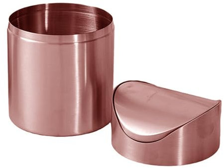 Mbiyhgta Pattumiera piccola con coperchio ribaltabile, piccola pattumiera con coperchio ribaltabile, pattumiera in acciaio inox spazzolato, cestino per rifiuti da 1,5 l, per spazi ristretti