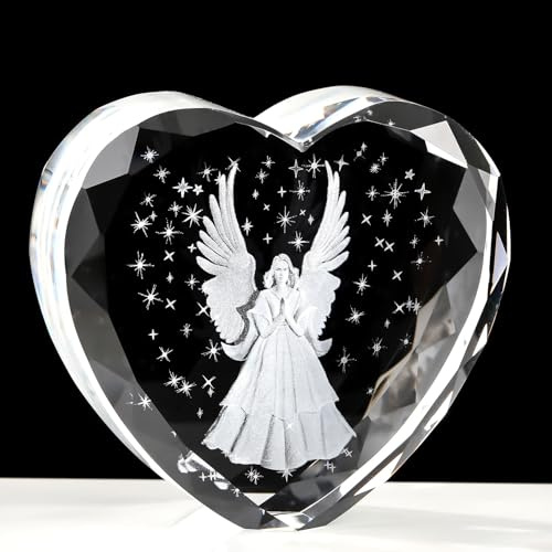 Ornalrist 3D Guardian Angel Figurines Crystal Gifts for Women Men Ornaments