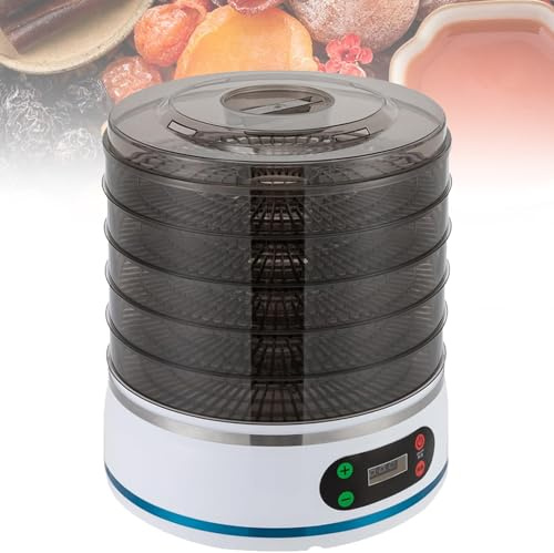 Food Dehydrator with 360° Hot Air Circulation, 72h Timer, 5 Trays, Digital Temperature Control for Drying Fruits, Veggies, Meats, Dog Treats, and Candy