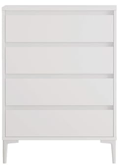 Rebecca Mobili Commode blanche, meuble avec tiroirs élégant, blanc, aggloméré PVC, peu encombrant, design moderne - Dimensions HxLxP: 98,5 x 72 x 45 cm - Art. RE7235