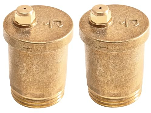 1 Inch Bleed Valve, Pack of 2 Brass Automatic Bleeding Valve, 1 Inch Male Thread, Bleed Outlet Valve for Radiators, Solar Water Heaters, Boilers, Water Tank, Storage Tank