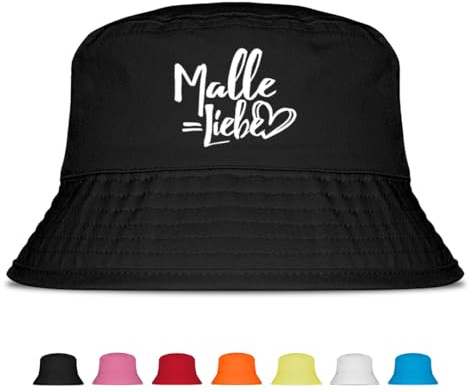 Prozente Momente Malle gleich Liebe - Fischerhut - Lustiger Fischerhut – Der perfekte Sonnenhut für Herren & Damen – Ideal als Malle-Outfit, Party-Accessoire & Festival-Eimerhut für den Strand