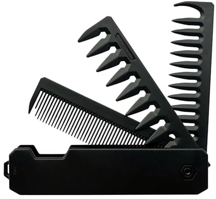 Faltbarer Kamm Männer/Frauen,Faltbare Bartkamm Klein,Tragbar Reisekamm Klappbar,Haarkamm,Kamm Grobzinkig