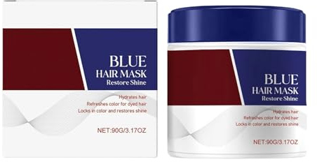 Blaue Haarfarbe-Maske, Regeneriert Und Verstärkt Blautöne. Tiefenpflege-Behandlungen. Intensiv Feuchtigkeitsspendend, Für Coloriertes Haar, Frischt Farben Und Farbton Auf