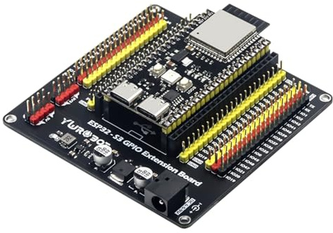 diymore 1 Set ESP32 S3 DevKitC-1 N16R8 Module with Expansion Board for ESP32 S3 1-N16R8 Development Board with WiFi, Bluetooth 5.0, USB C interface,Breakout Board GPIO Status LED