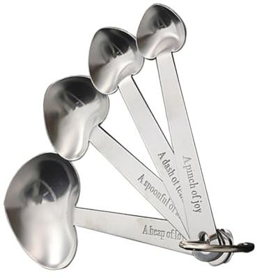 MUELODSIC Cucharas Medidoras Acero Inoxidable Grabadas Resistentes para Cocina y Repostería Medidas Claras para Ingredientes Secos y Líquidos Herramienta Duradera para Uso Doméstico y