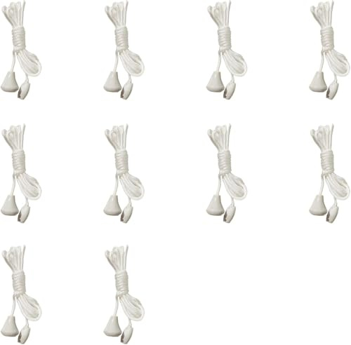 Globellapro 10Pcs White Spare Cord Pull, 1.5M Nylon Light Pull Cord for Bathroom Bedroom