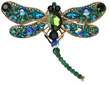 Libelle Brosche Anhänger Pin Broach Kristall Damen Abzeichen Für Hochzeitskleid Schmuck Frauen Kleines Geschenk 9,1X7,5 cm Ausgezeichnete Qualität Nice and clever