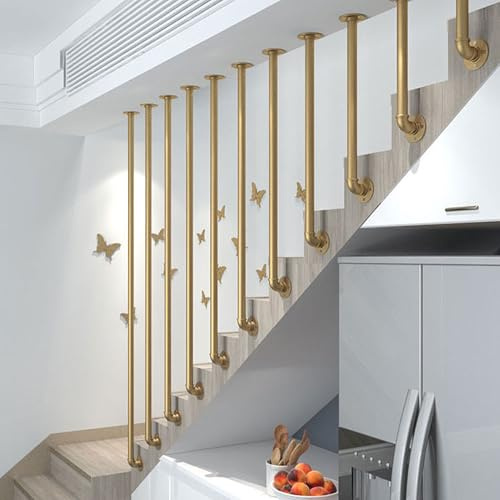 Pasamanos de tubo redondo para el hogar, villa, loft, pasillo, balcón, parapeto y escaleras, barandillas de decoración de transición de hierro forjado
