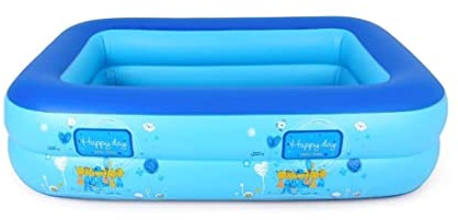Piscina Gonfiabile Antiscivolo Piscina Gonfiabile Portatile Famiglia Blow Up Imbottitura Quick Set Heavy Duty Fuori Terra Feste Estive(210x145x47cm)