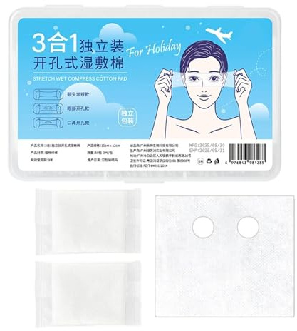Discos de Algodón para el Rostro 150 Uds. Estirables | Almohadillas Planas De Limpieza Facial Diario, Mañana y Noche, Hogar, Spa y Salón, Desmaquillado y Limpieza Facial
