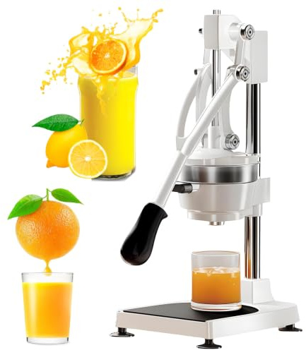 Spremifrutta Manuale, Spremiagrumi in Acciaio Inossidabile 304 e Spremilimoni Estrattore di Succo di Frutta Fresca per Arancia, Pompelmo, Limone, Lime e Melograno, Facile da Pulire e Utilizzare