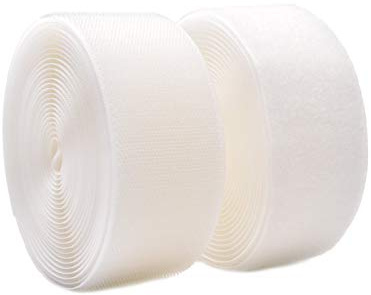 Arlent 50mm (2 ) Larghezza 5 Metri Cucito a strappo Nastro di fissaggio Nastro Nastro Nylon Strisce Tessuto Non adesivo Retro Bianco